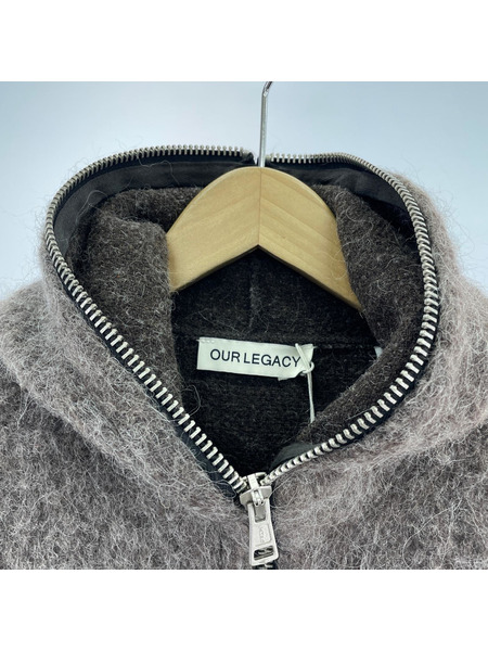 Our Legacy パーカー FULL ZIP HOOD mole grey mohair 44