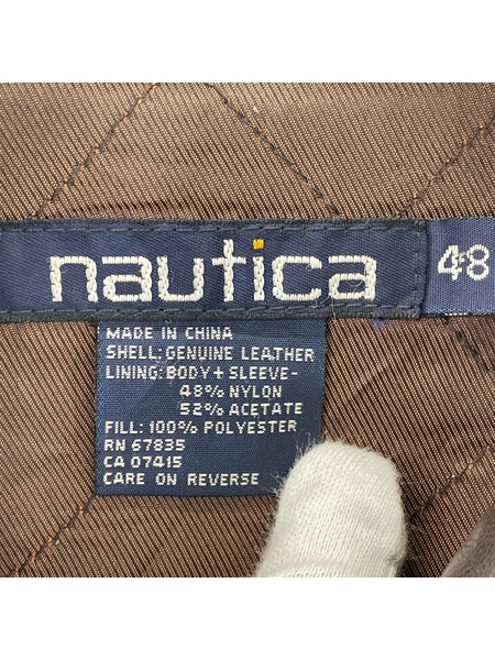 NAUTICA レザージャケット 90s レザーブルゾン 茶 48