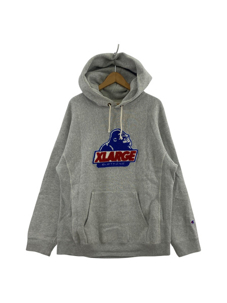 XLARGE×CHAMPION パーカー グレー