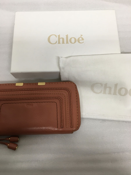 Chloe クロエ ラウンドファスナー長財布 ピンク