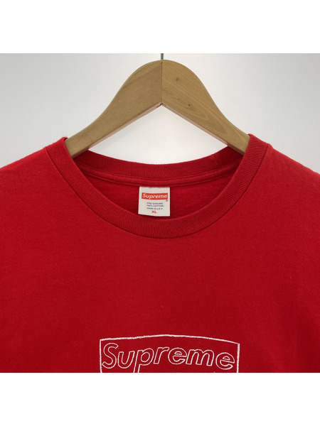 Supreme×KAWS 21SS Chalk Box Logo Tee XL 赤 11SS復刻 カウズ