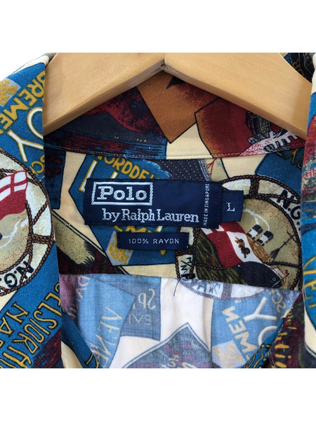 POLO RALPH LAUREN 半袖シャツ Rayon multi color shirts L