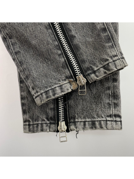 JOHN LAWRENCE SULLIVAN BLEACHED DENIM ZIPPED PANTS 【46】