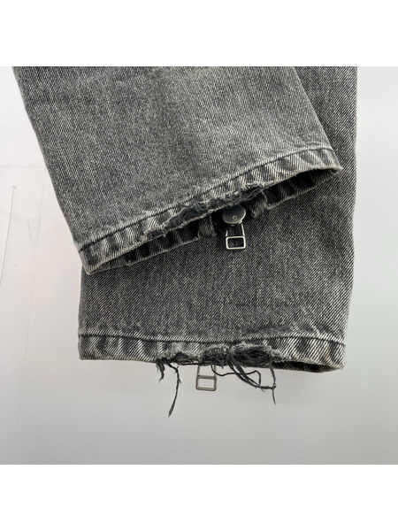 JOHN LAWRENCE SULLIVAN BLEACHED DENIM ZIPPED PANTS 【46】