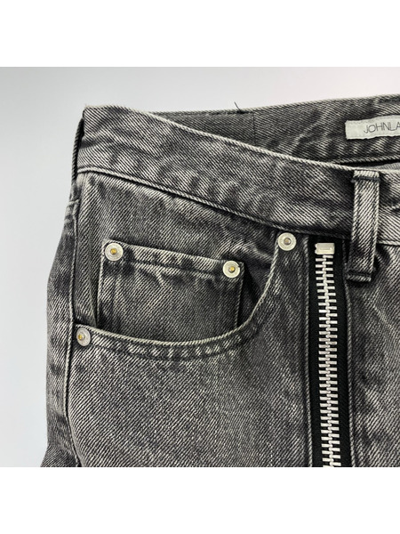 JOHN LAWRENCE SULLIVAN BLEACHED DENIM ZIPPED PANTS 【46】