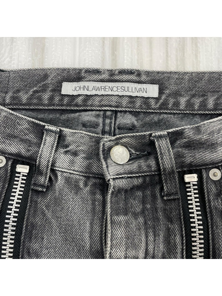 JOHN LAWRENCE SULLIVAN BLEACHED DENIM ZIPPED PANTS 【46】
