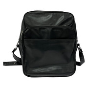 COMME des GARCONS エアラインバッグ PUレザースクエアショルダーバッグ 黒