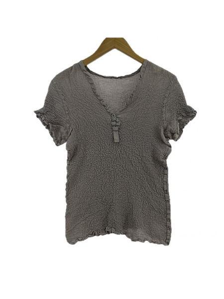ISSEY MIYAKE me BY ISSEY MIYAKE ストレッチプリーツ S/Sトップス グレー