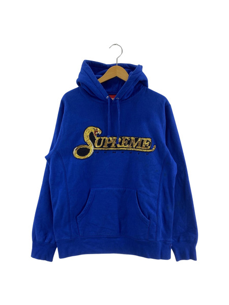 Supreme 19AW Sequin Viper Hooded Sweatshirt ブルー M