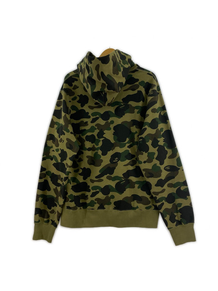 A BATHING APE パーカー(ジップアップ) サルカモ ジップパーカー 緑 XL