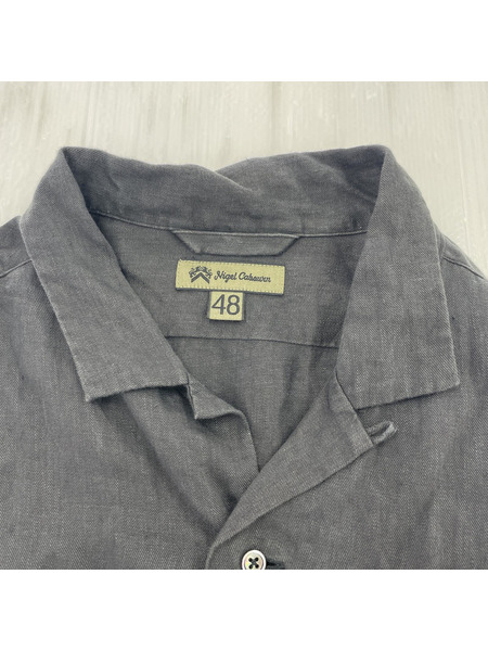 Nigel Cabourn S/Sリネンシャツ 48