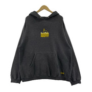 90~00s STUSSY 銀タグ プリントPOパーカー L グレー