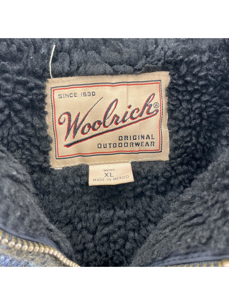 WOOLRICH 内ボアウールジップアップジャケット 緑 (XL)