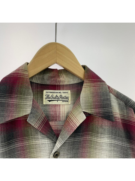 WACKO MARIA 長袖シャツ 50sサンプル オープンカラー レーヨン チェック (M)