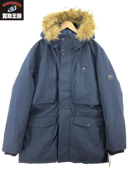 TOMMY HILFIGER ファーフード 中綿ジャケット ネイビー(XL)[値下]