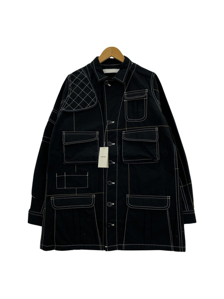 A MACHINE/block print field jacket/2/ブラック[値下]