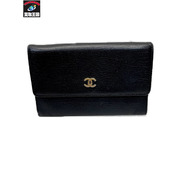 CHANEL ココマーク 1スナップ コンパクトウォレット ブラック