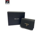 PRADA サフィアーノ トライアングルロゴ コンパクト 三つ折り 財布 2MH042