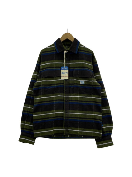 Liberaiders STRIPE FLANNEL SHIRT S グリーン