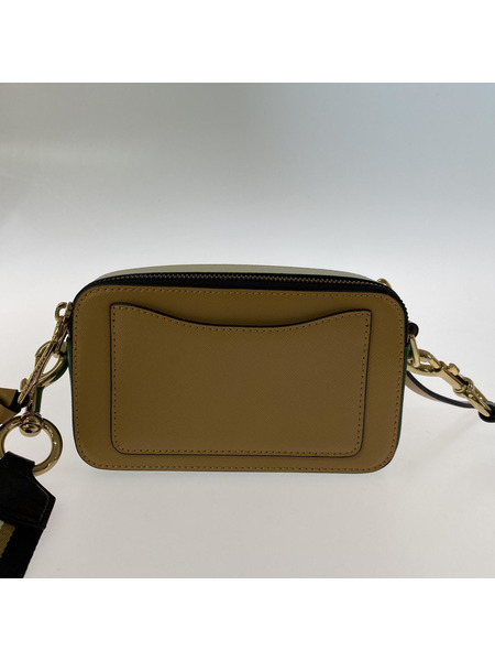 MARC JACOBS ショルダーバッグ スナップショット/ベージュ×グリーン