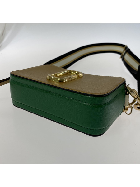 MARC JACOBS ショルダーバッグ スナップショット/ベージュ×グリーン