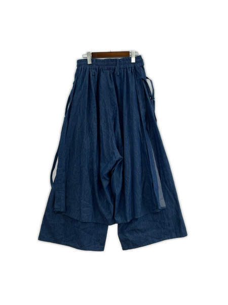 パンツ BISHOOL 着物パンツ 青