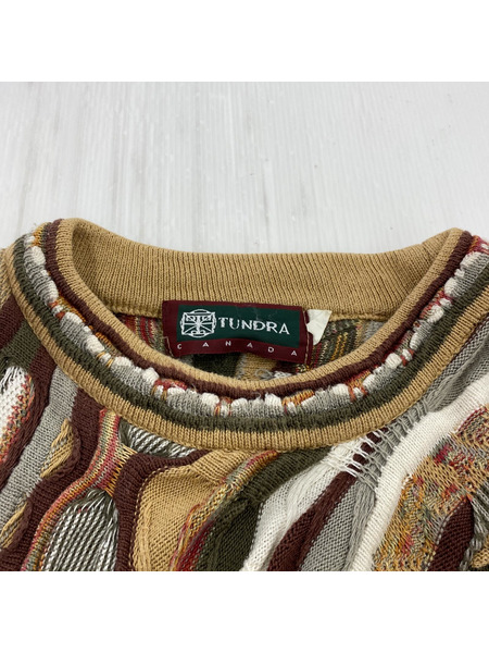 OLD・VINTAGE TUNDRA 3Dニットセーター (L/G) 茶