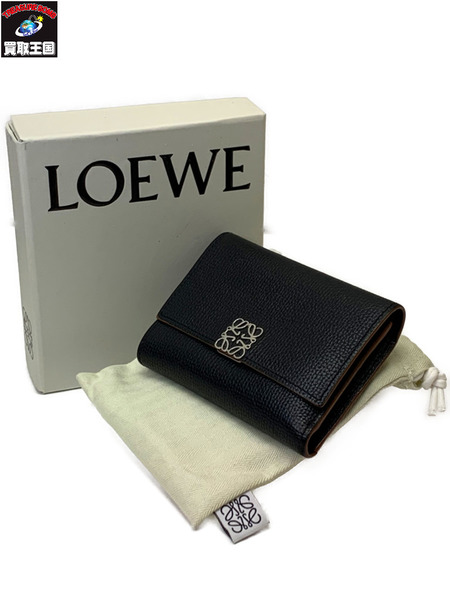 LOEWE アナグラム バーティカル ウォレット スモール ブラック 開封済み ロエベ 財布 コンパクトウォレット ミニ財布  3つ折り財布