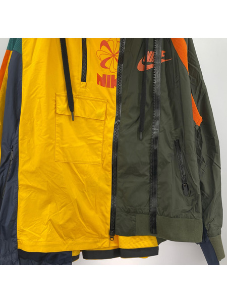 NIKE×sacia 19AW Double-Zip Jacket カーキ×黄 （L）