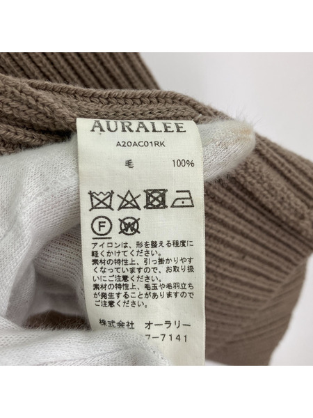 AURALEE 20AW SUPER FINE WOOL RIB KNIT CARDIGAN 4 ベージュ