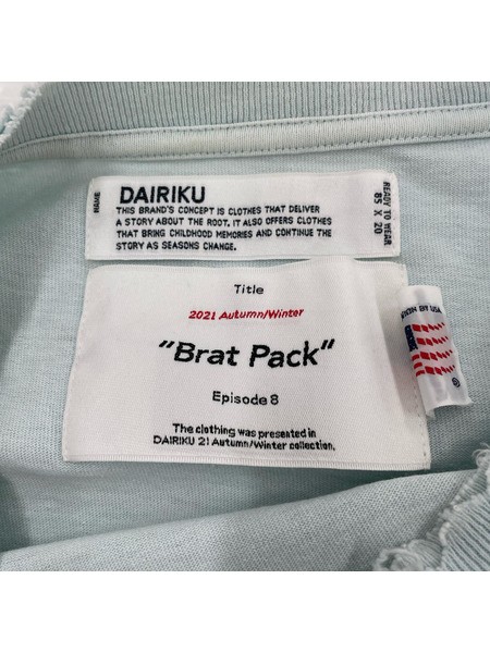 DAIRIKU 長袖Tシャツ・カットソー YOUNG Embroidery Tee 水色