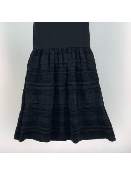 FOXEY ノースリーブワンピース ニット ティアードワンピース 黒