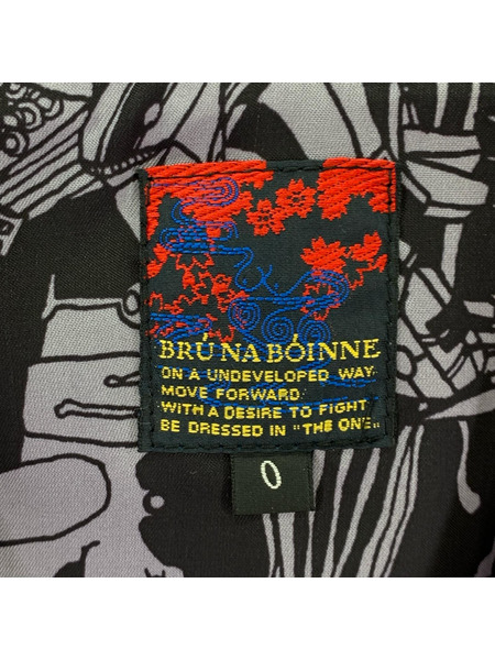 BRUNABOINNE ライダース ホースレザーアランジャケット 0