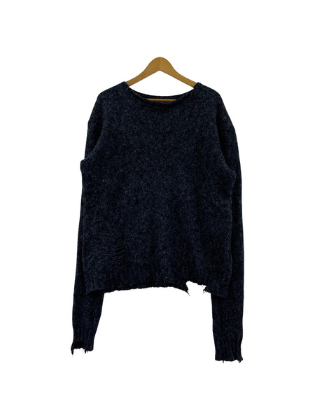 3D soft texture decorative const SILKY DAMAGE KNIT L