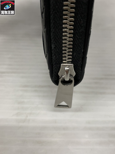 長財布 イントレチャート 黒 ラウンドジップ 財布 黒