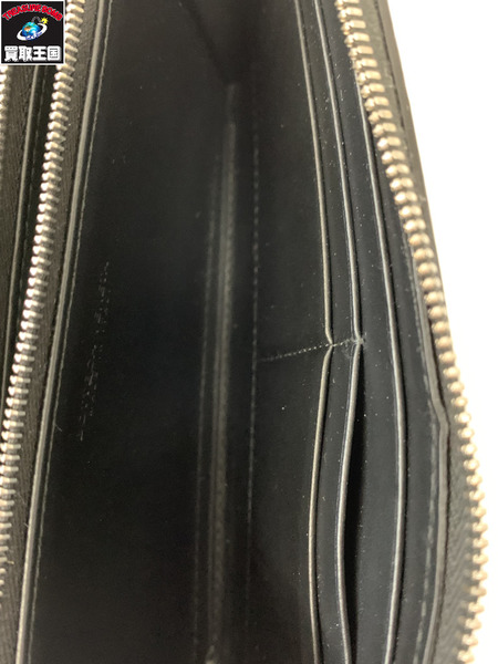 長財布 イントレチャート 黒 ラウンドジップ 財布 黒