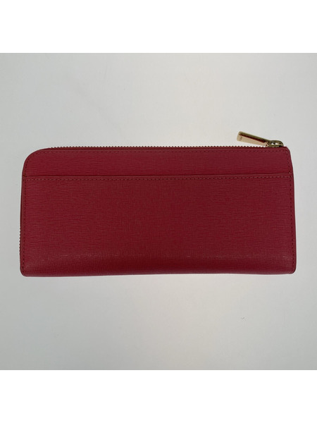FURLA 長財布 L字ファスナー ピンク リボン