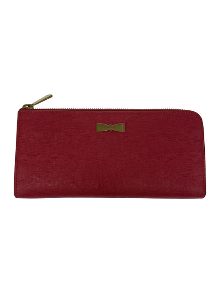FURLA 長財布 L字ファスナー ピンク リボン