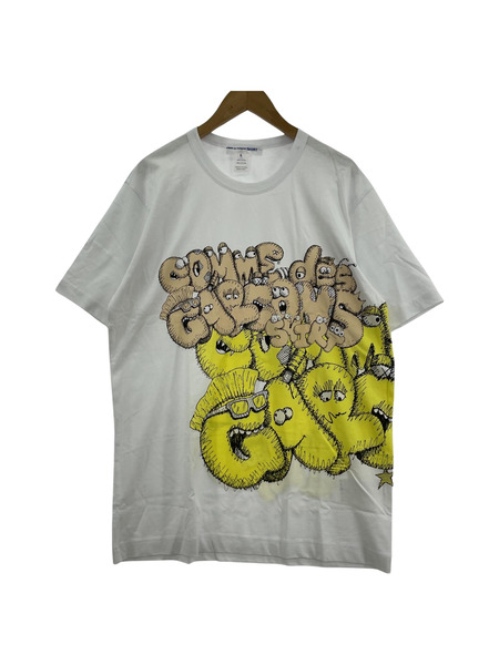 COMME des GARCONS×KAWS S/Sカットソー XL WHT