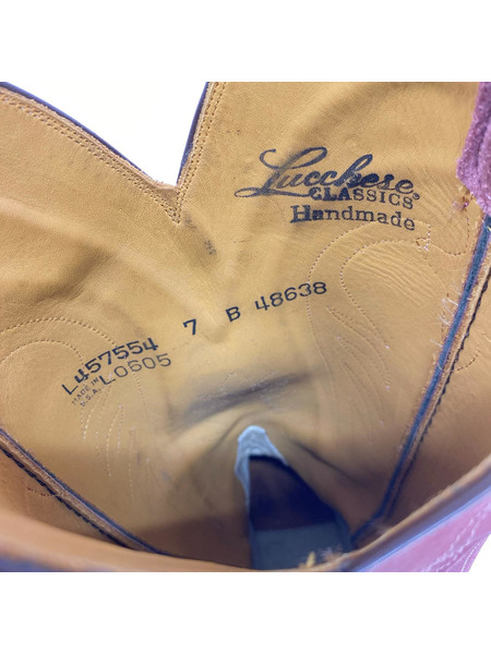 LUCCHESE ブーツ スエードウェスタンブーツ PNK (7)