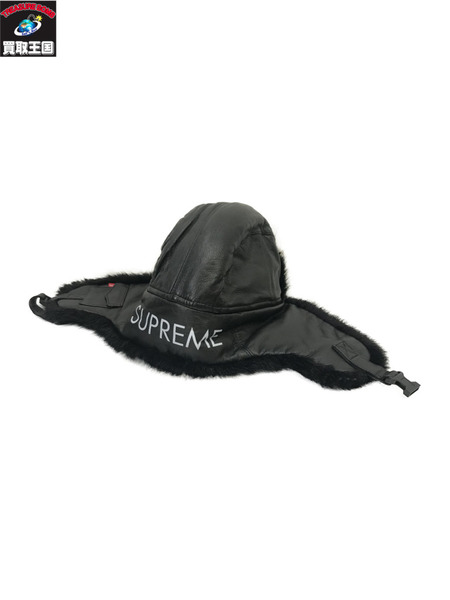 Supreme 2016AW Leather Trooper/BLK/黒/トルーパーハット/シュプリーム