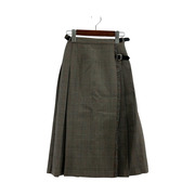 LENO WOOL CHECK WRAP SKIRT ２