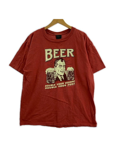 OLD・VINTAGE 半袖Tシャツ・カットソー 90s BEER USA製 赤 (L)