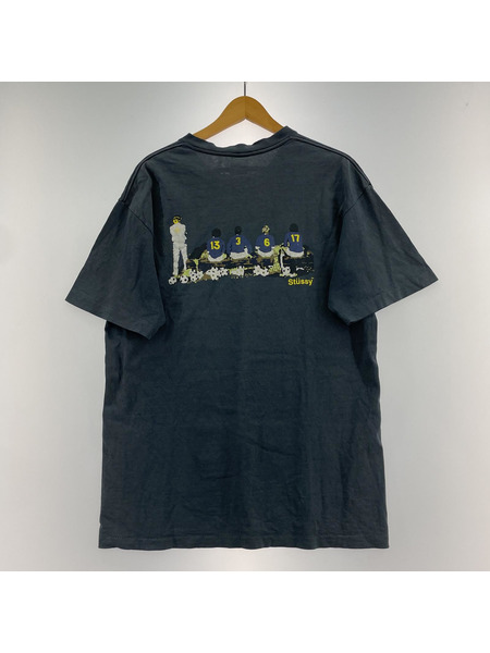 STUSSY 90s 紺タグ プリントS/Sカットソー（L）紺