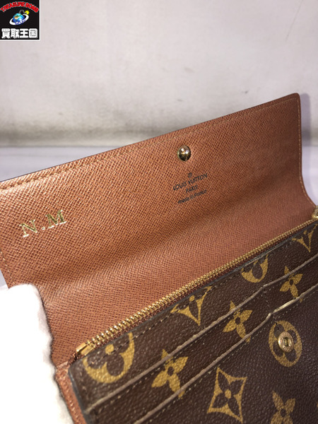 LV/ポルトフォイユ・サラ 旧型/モノグラム/M61734/茶/イニシャル入り/ﾙｲｳﾞｨﾄﾝ/Louis Vuitton