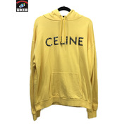 CELINE STUDS LOGO PULLOVER パーカー YEL イエロー L セリーヌ