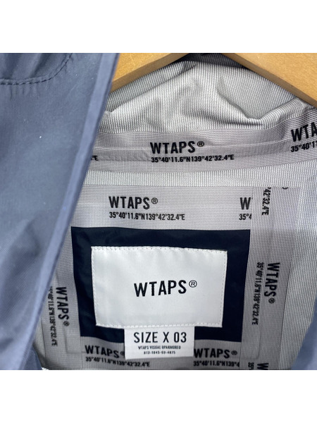 WTAPS ジャケット クロスボーンプリント ナイロンコート 黒 221BRDT-JKM02[値下]