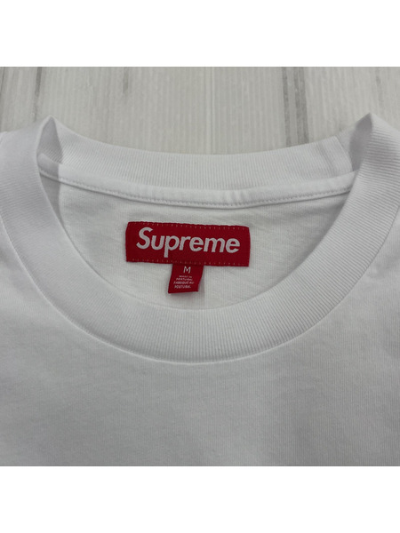 Supreme 24ss small box logo L/STee (M) 白