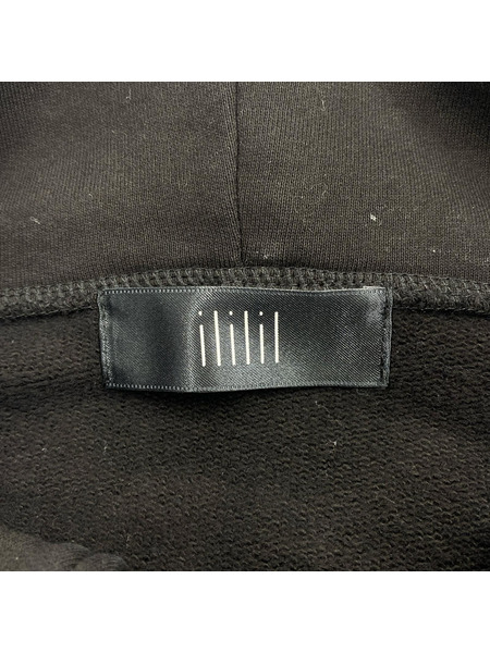 パーカー(ジップアップ) ililil 蛇昇華界 着物パーカー ブラック