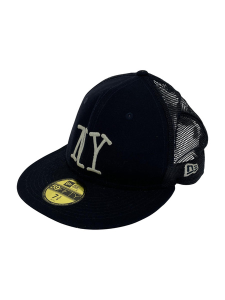 STUSSY×NEW ERA ショーンフォント NYロゴ キャップ ネイビー